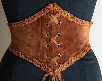 Ceinture corset velours cuivré