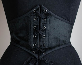 Black velvet corset belt