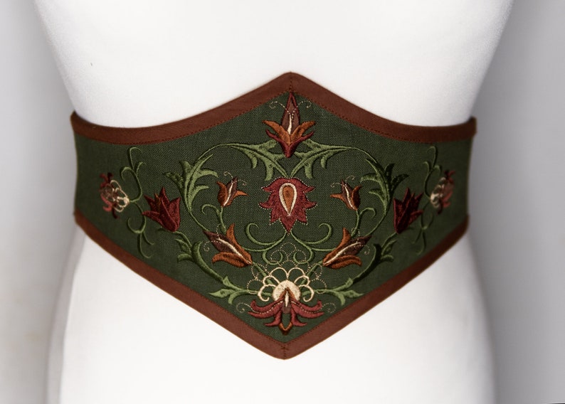 Ceinture corset en lin brodé image 1