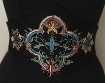 Embroidered corset belt