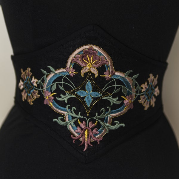 embroidered corset belt