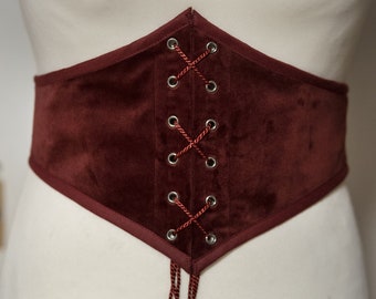 red velvet corset belt