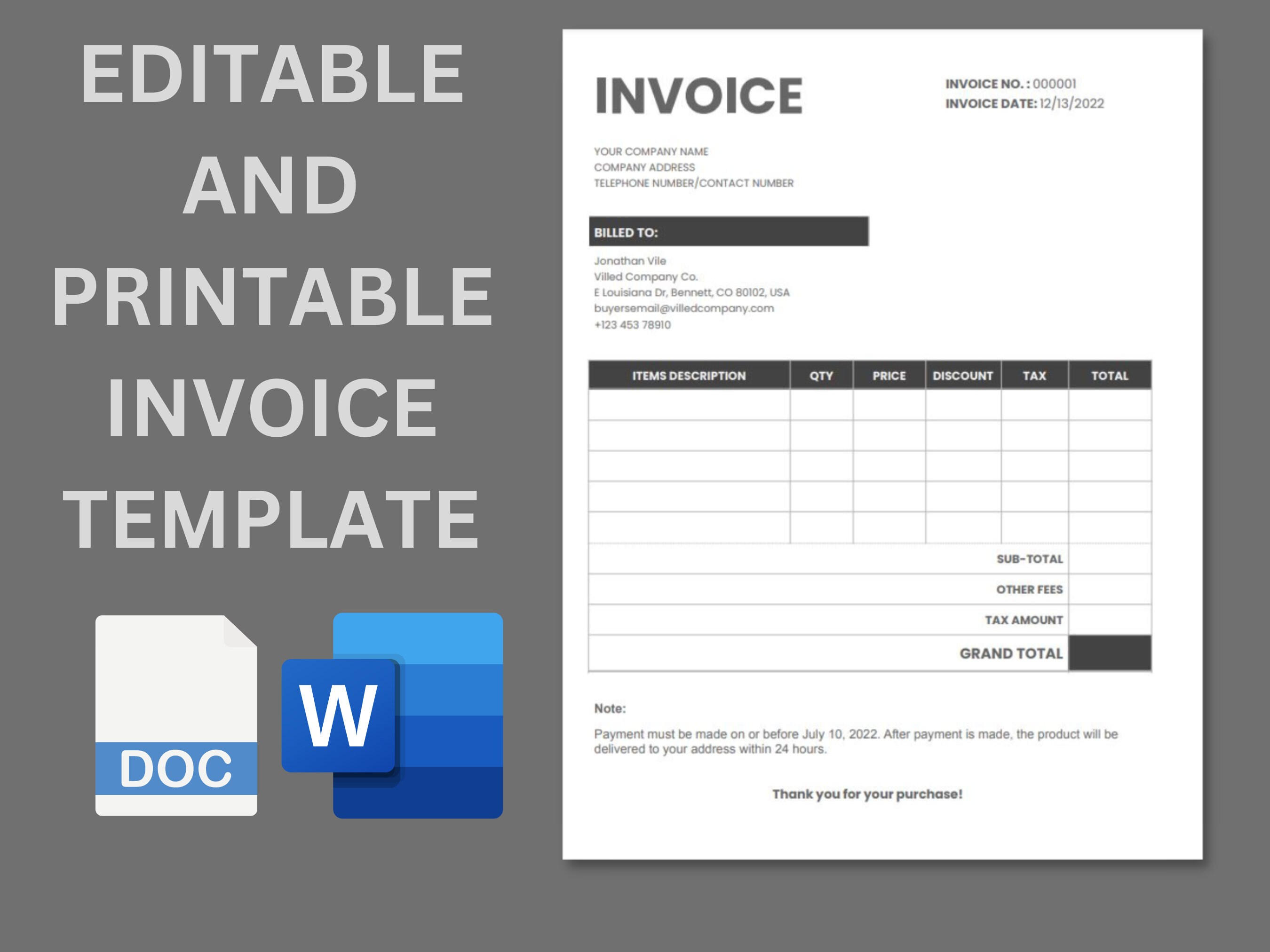 Plumbing Invoice Template Google Docs