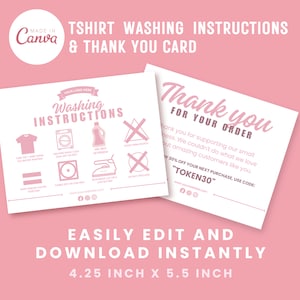 Waschanleitung Pflegekarte Kleidung Pflege Anleitung Vorlage Etsy Shop Tshirt Insert Card Printable Verpackung Insert Small Business Card