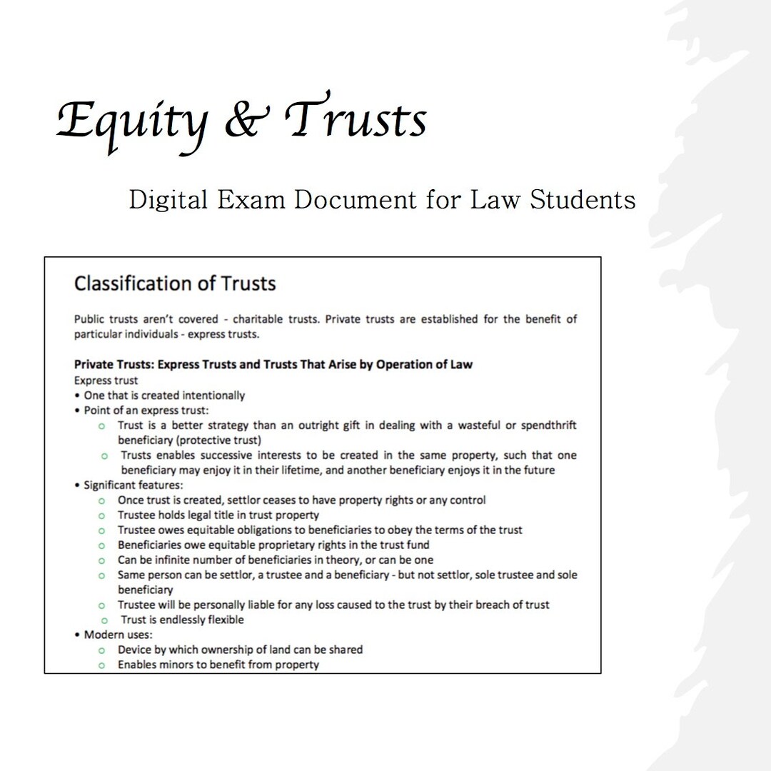 Equity & Trusts (LLB) Exam Document - Etsy