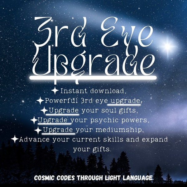 3rd Eye Upgrade. Go to the next level with your soul gifts such as psychic abilities, channeling, mediumship + energy readings