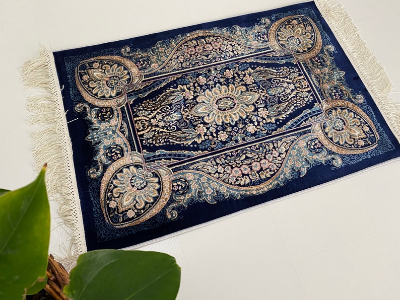 Small Persian Rug / Blue Persian Rug / Persian Carpet / Etsy