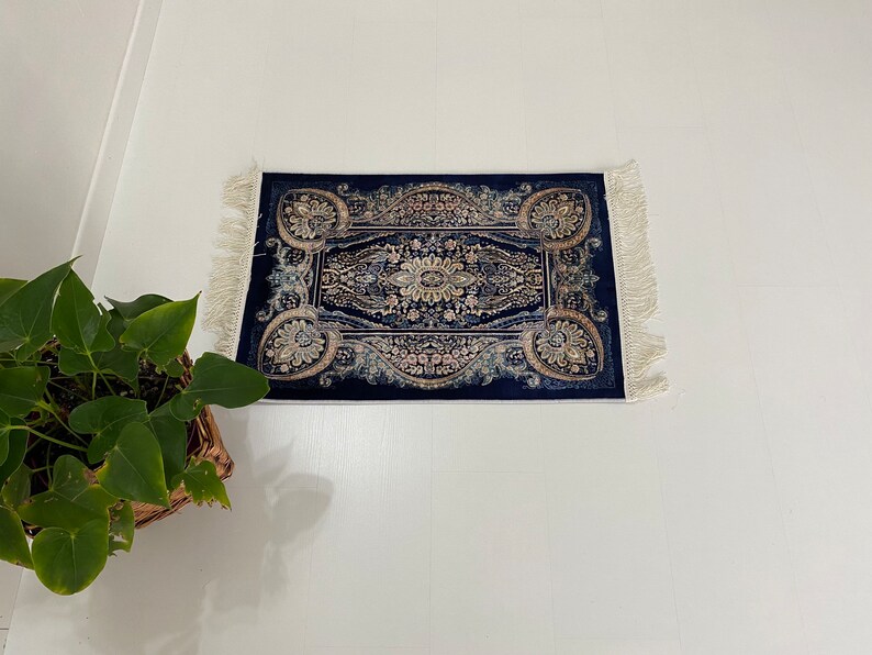 Small Persian Rug / Blue Persian Rug / Persian Carpet / Etsy