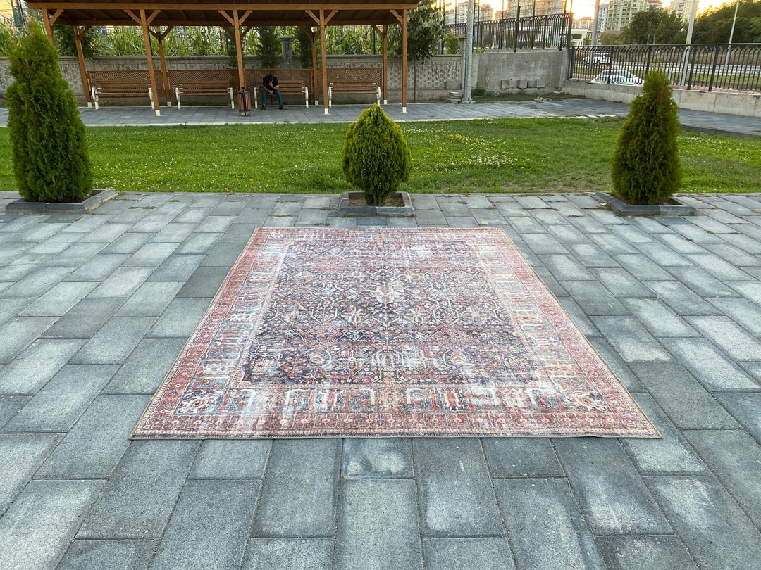 Large Faded Rugs Large Persian Rug / 8x10 Rug / Oversize Rug / Faded Rug / Blue - Etsy