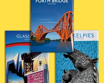 Imanes para nevera, Monumentos escoceses, Escocia, Imanes de destinos turísticos