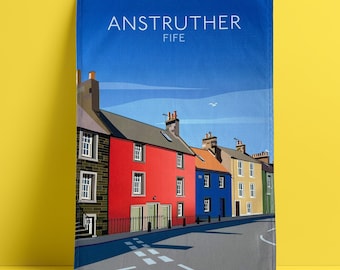 Paños de cocina de East Neuk Fife: Anstruther, Isla de May, Puffin, Crow Step Gables Designs