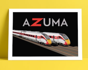Impresión de Azuma de LNER, Azuma Clase 800, póster ferroviario de LNER, póster ferroviario Giclée
