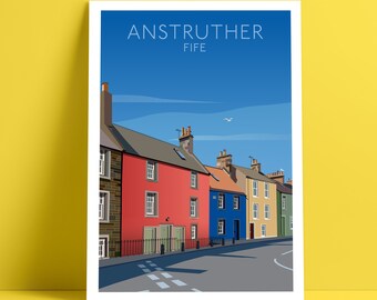 Impresión de Anstruther, East Neuk, Fife, Escocia, póster de viaje en giclée