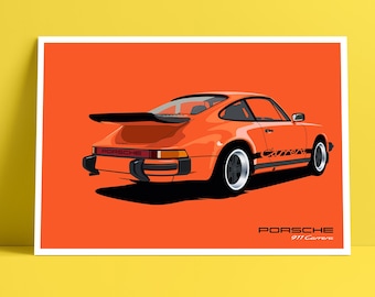 Cartel de Porsche 911 Carrera: Impresión Giclée de coches clásicos