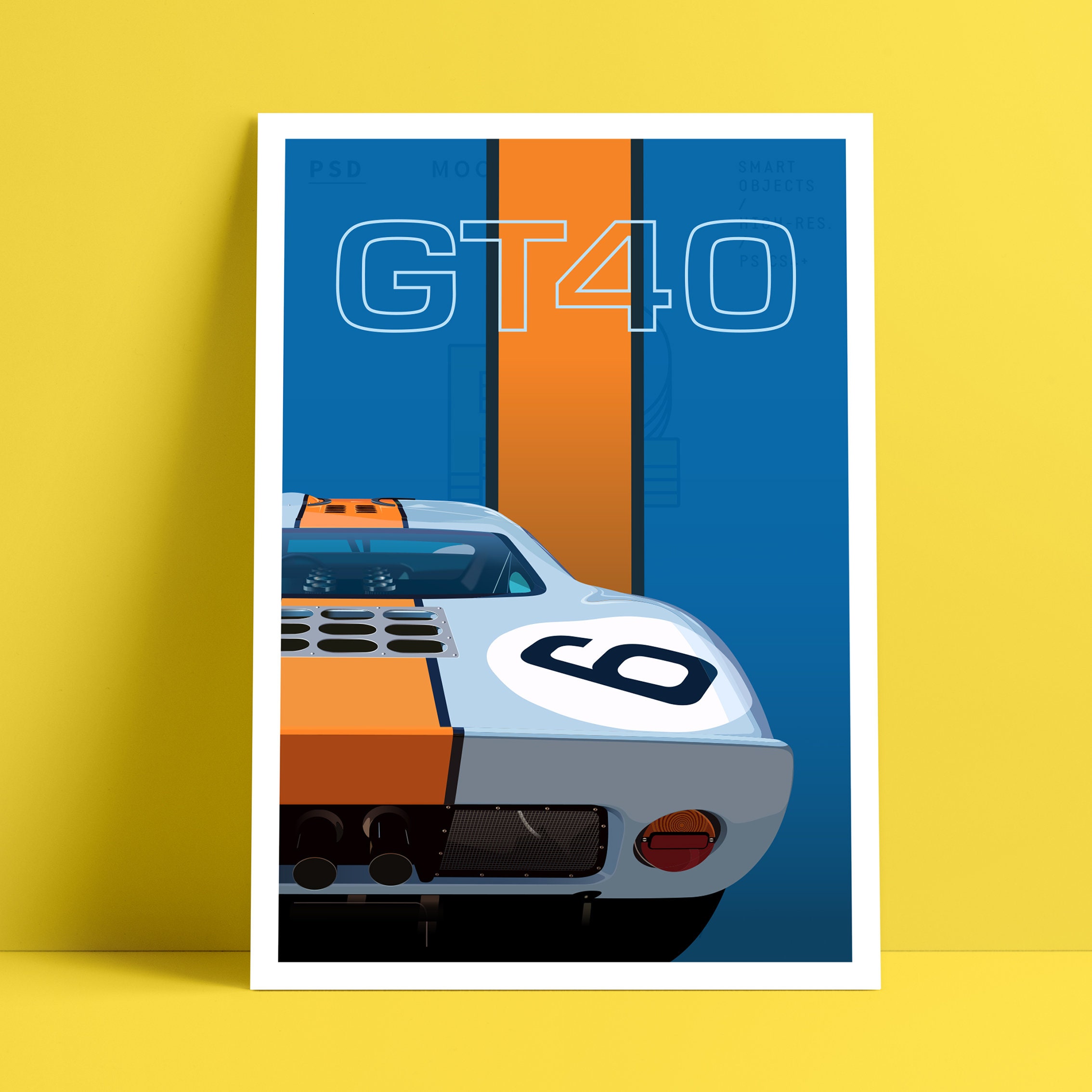 Ford GT40 Le Mans 1969 Gulf Racing Car Giclée Poster Print - Etsy