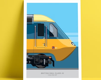 Impresión del InterCity 125, British Rail Clase 43, HST, locomotora diésel, póster ferroviario giclée