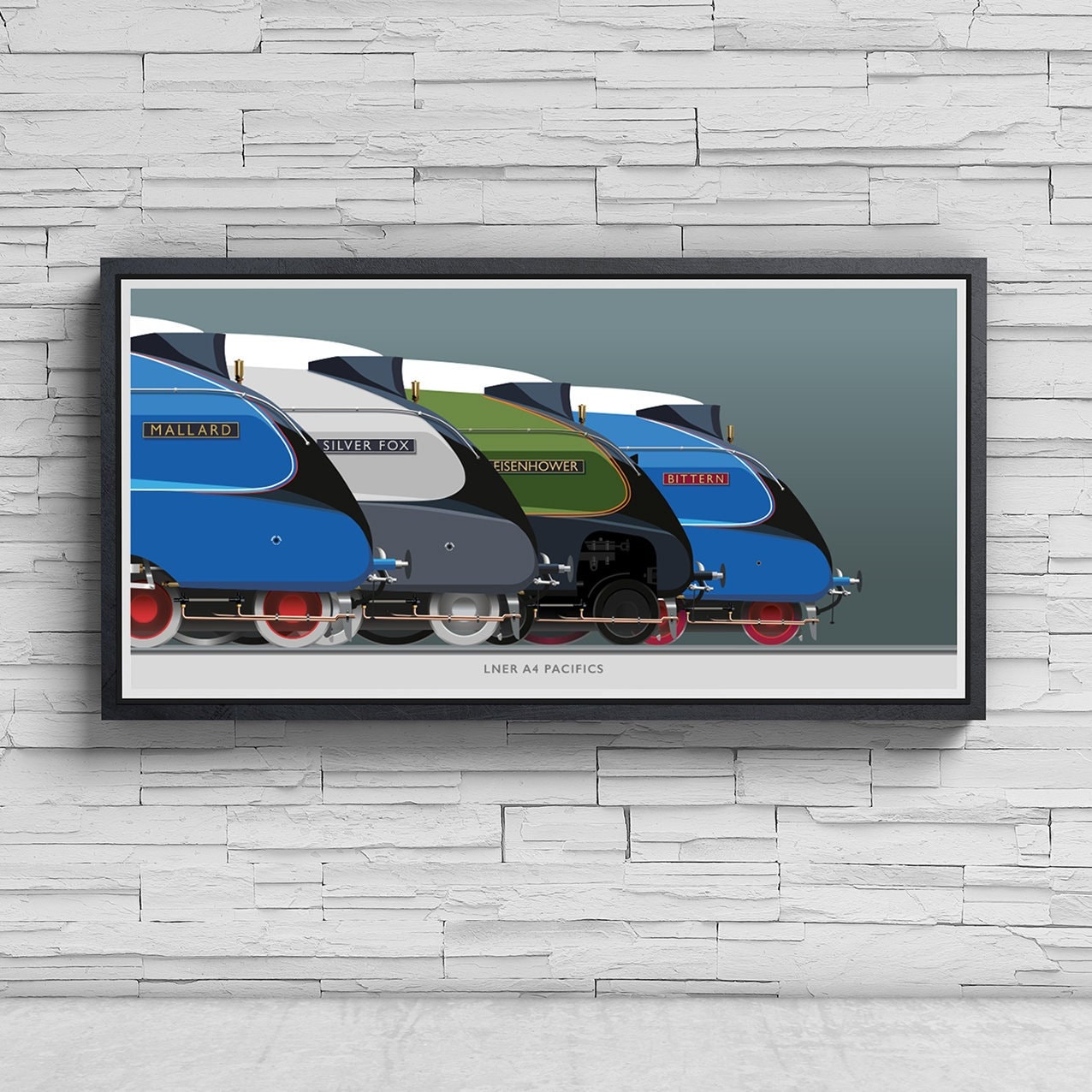 LNER A4 Pacific Steam Locomotives Giclée Print: the Four