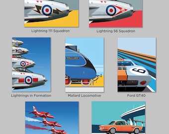 Tarjetas de felicitación de trenes, aviones y coches, tarjetas de transporte, tarjetas de felicitación tamaño A6: 7 diseños individuales