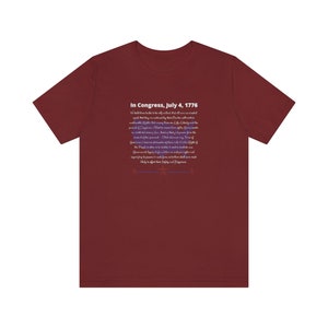 In Congress, Declaration of Independence Shirt image 4