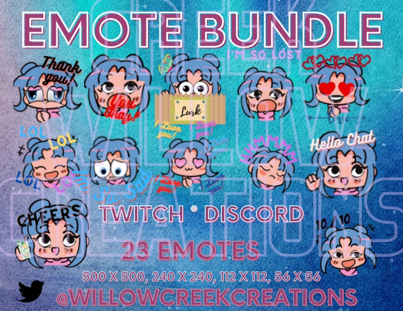 Gamer Girl Twitch Emotes Instant Download Gamer Pack Etsy UK