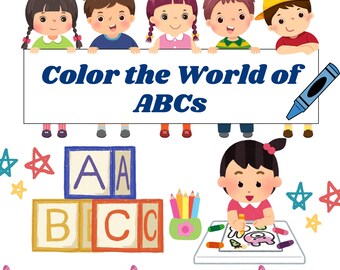 Kids Alphabet Coloring Book, 30 Pages, Kids ABCs
