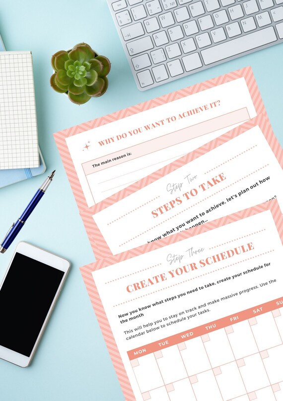30 Day Planner Workbook 14 Printable Page Workbook Digital - Etsy