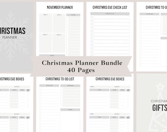 40 Page Christmas Planner Bundle, Printable Christmas Planner Bundle, Printable Christmas Organiser PDF, Christmas Mega Bundle Pack
