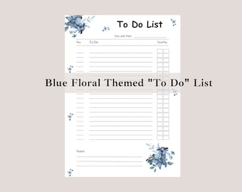Floral Theme To Do List, Floral To Do List, Colourful Floral To Do List, Colourful Flowers To Do List, Printable Floral To Do List, Flowers
