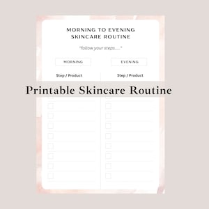 Printable Skincare Routine Tracker, Skincare Routine Planner Printable, Skincare Routine Checklist, Skincare List to Print, Self Care List