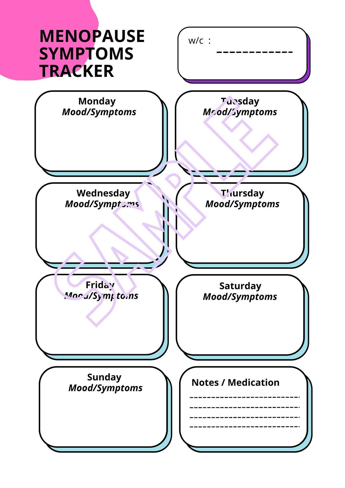 Menopause Symptoms Tracker Printable Symptoms Tracker Etsy Australia