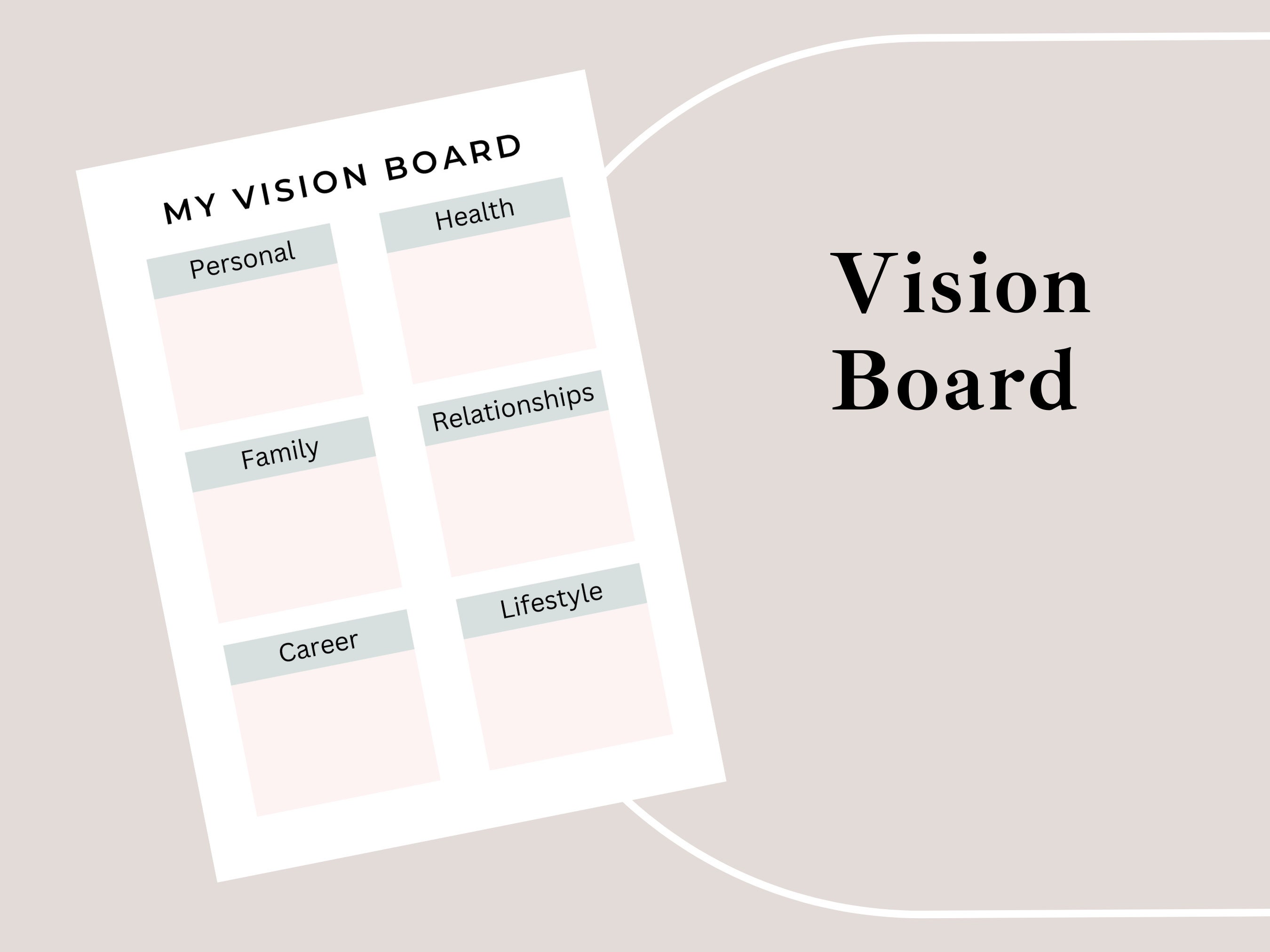 Vision Board Printable, Manifestation Vision Board, Motivational Vision ...