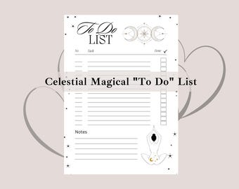 Celestial Magic Themed To Do List, Printable Daily Planner with Celestial Magic Theme, Planning Printable List for Magic Lover