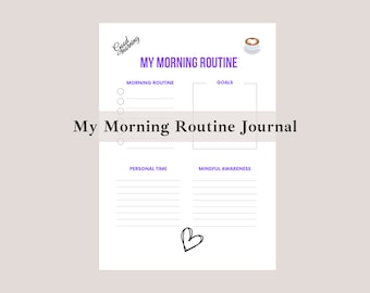 Morning Routine Journal, Printable Morning Journal, Morning Check In, Morning Habit Tracker, Morning Printable Journal, Morning Ritual