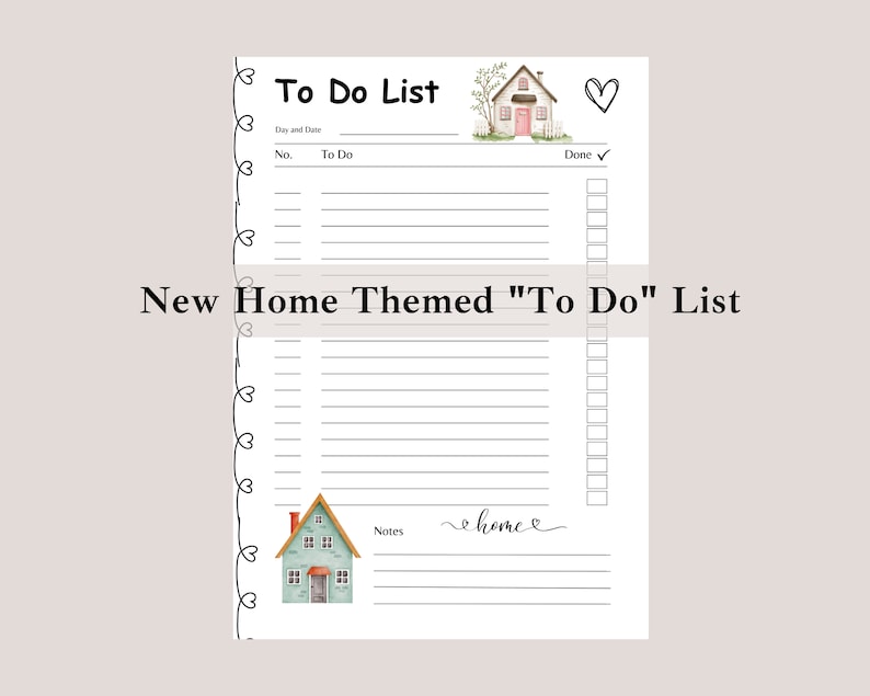 Printable to Do List for New Home, New Home Themed to Do List, New Home ...