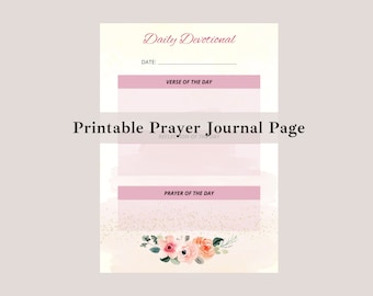 Printable Prayer Journal, Devotional Journal, Printable Journal