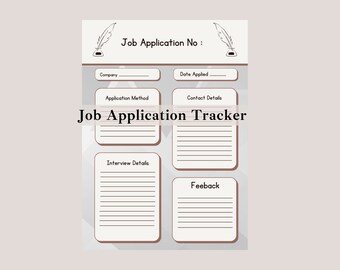 Job Search Planner and Tracker, Printable Job Search Planner, Job Application Tracker
