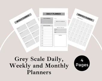 Afdrukbare dagelijkse wekelijkse maandelijkse planners, dagelijkse productiviteit pdf-planner, bedrijfsplanner pdf, werkschemaplanner, afdrukbare A4-planners