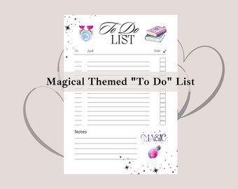 Magical Themed To Do List, Printable Daily Planner with Magical Theme, Planning Printable List for Magic Lover