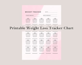 Printable Weight Loss Tracker Chart, Losing Weight Goals PDF, Countdown ...