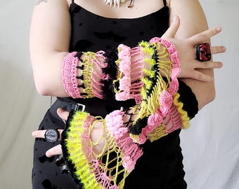 Mangas/calentadores de brazos/guantes de crochet "Conejito"