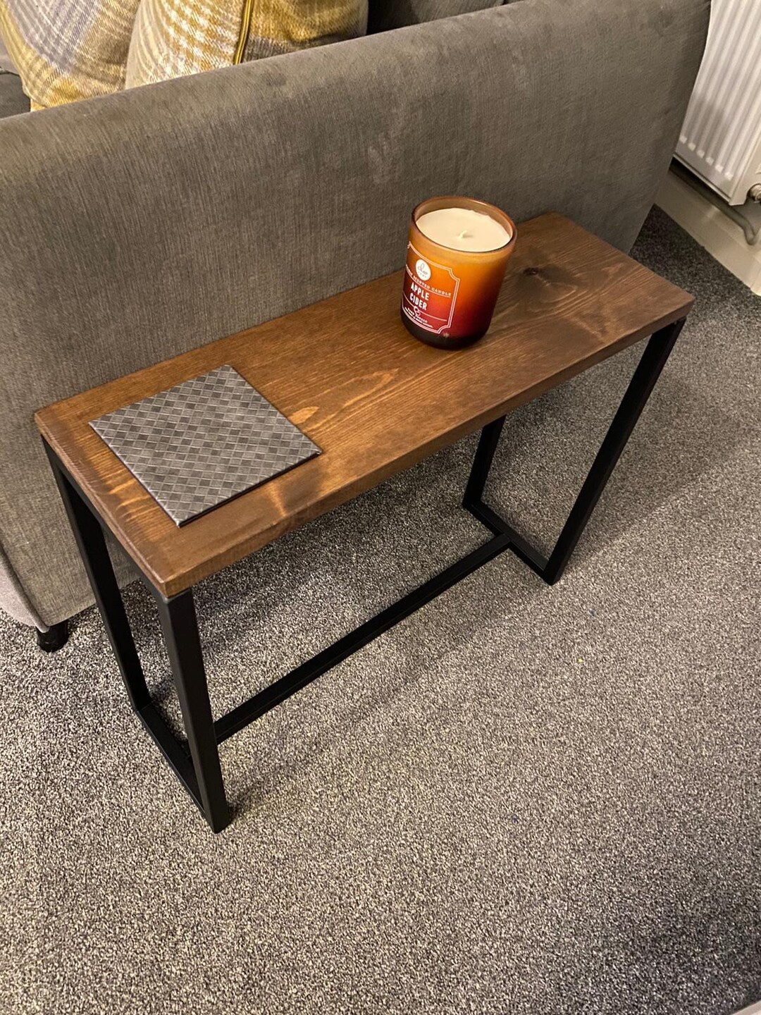 Walnut Dyed Top Sofa Side Table 19.5cm Wide Sofa Table Etsy UK