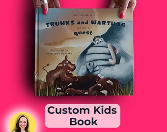 Libro infantil personalizado ilustrado según su historia y sus deseos, sin IA, libro ilustrado personalizado, ilustraciones de libros infantiles.