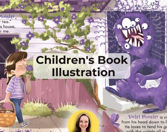 Illustration de livre pour enfants, illustration professionnelle, illustration personnalisée, illustrateur de livres pour enfants à louer, conception de couverture de livre personnalisée.