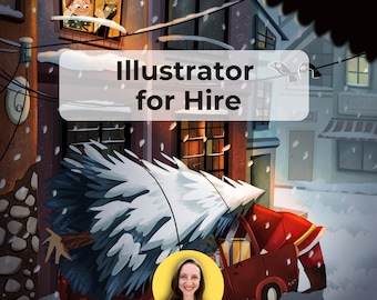 Illustrator for Hire, Personalized Children's Book Illustration, Custom Cover, Kids Story, Drawing Picture Book, Illustrated Text