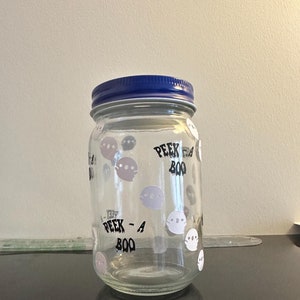 Tarro de cristal fantasma con temática de Halloween &quot;PEEK-A-BOO!&quot;