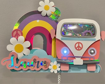 Groovy Birthday Cake Topper, 70's Birthday Cake Decor, Retro Birthday Party