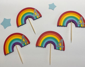 Rainbow Cupcake Toppers, Rainbow Party Decoration, St. Patrick's Day Celebration