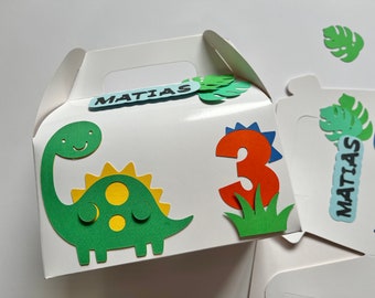 Dinosaur Favor Boxes, Three-Rex Birthday Party, Girl Dinosaur Birthday