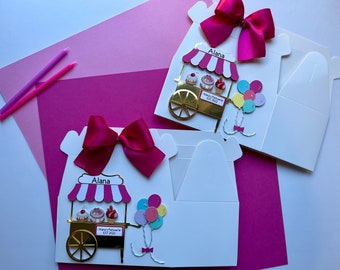 Two Sweet Favor Boxes, French Patisserie Birthday Party, Girl Birthday Candy Boxes