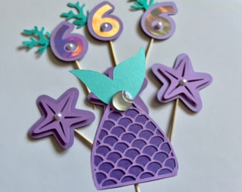 Mermaid Cupcake Topper, Mermaid Cake Decor, Under The Sea Cupcake Decorations